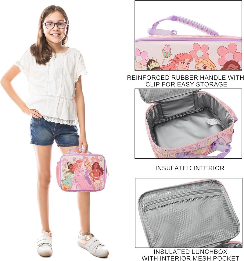 Bio World Disney Princess Characters On Floral Print 8" Lunch Kit - Image 4